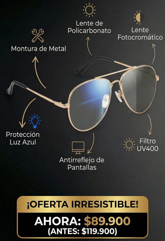 GAFAS AVIATOR | LENTE FOTOCROMÁTICO UV400