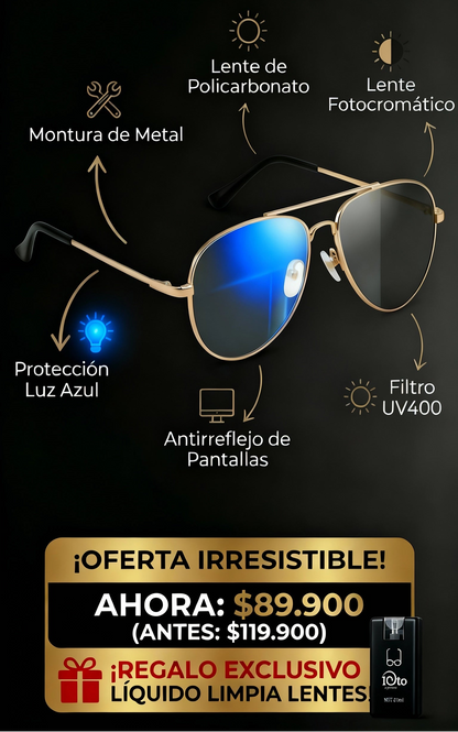 GAFAS AVIATOR | LENTE FOTOCROMÁTICO UV400